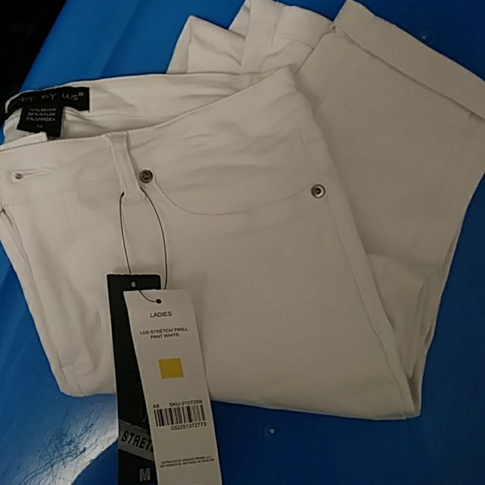 Stretch twill white pants